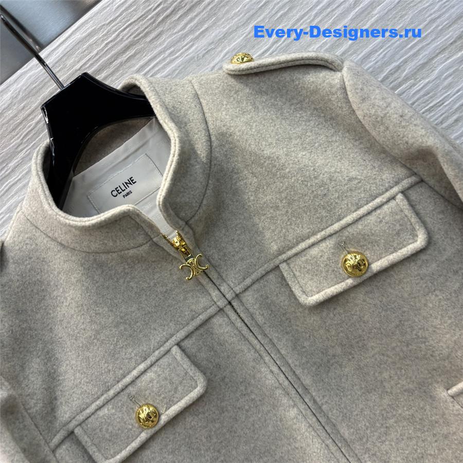 Ce1i*e stand collar woolen jacket