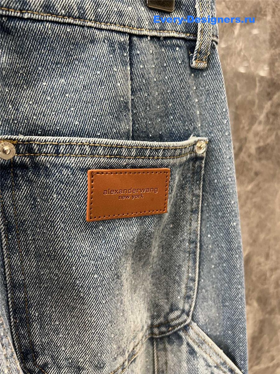 A1exa*der wang rhinestone denim overalls