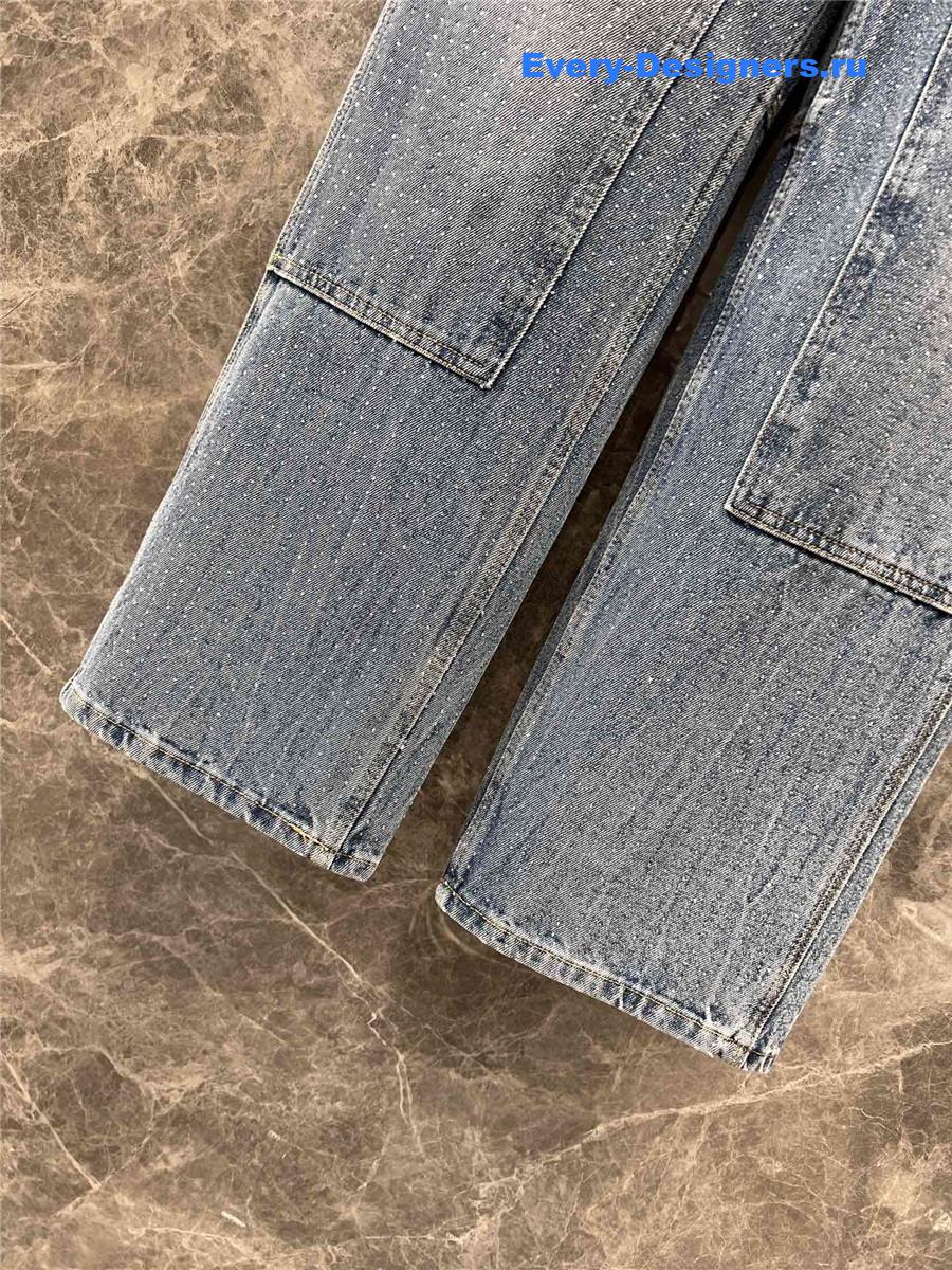 A1exa*der wang rhinestone denim overalls