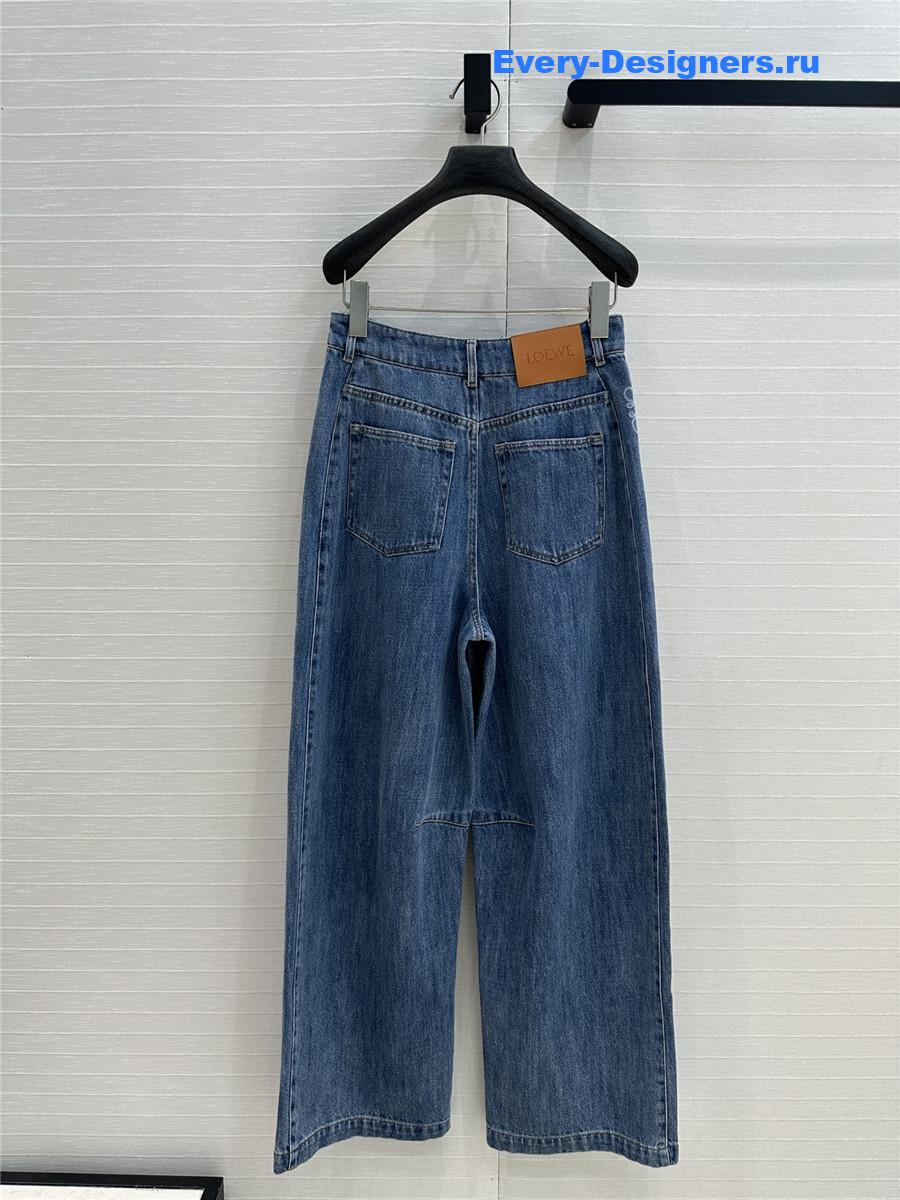 L0ew* denim sickle jeans