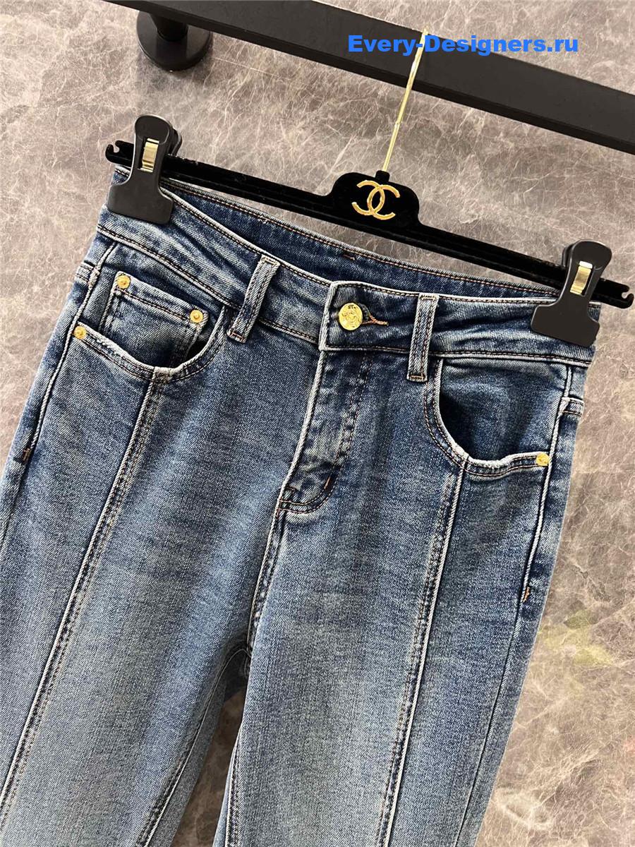 Ch**el bootcut denim trousers