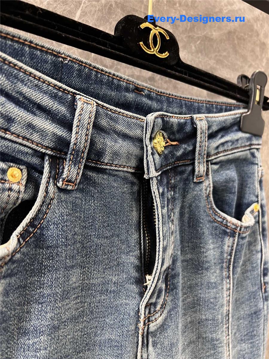 Ch**el bootcut denim trousers