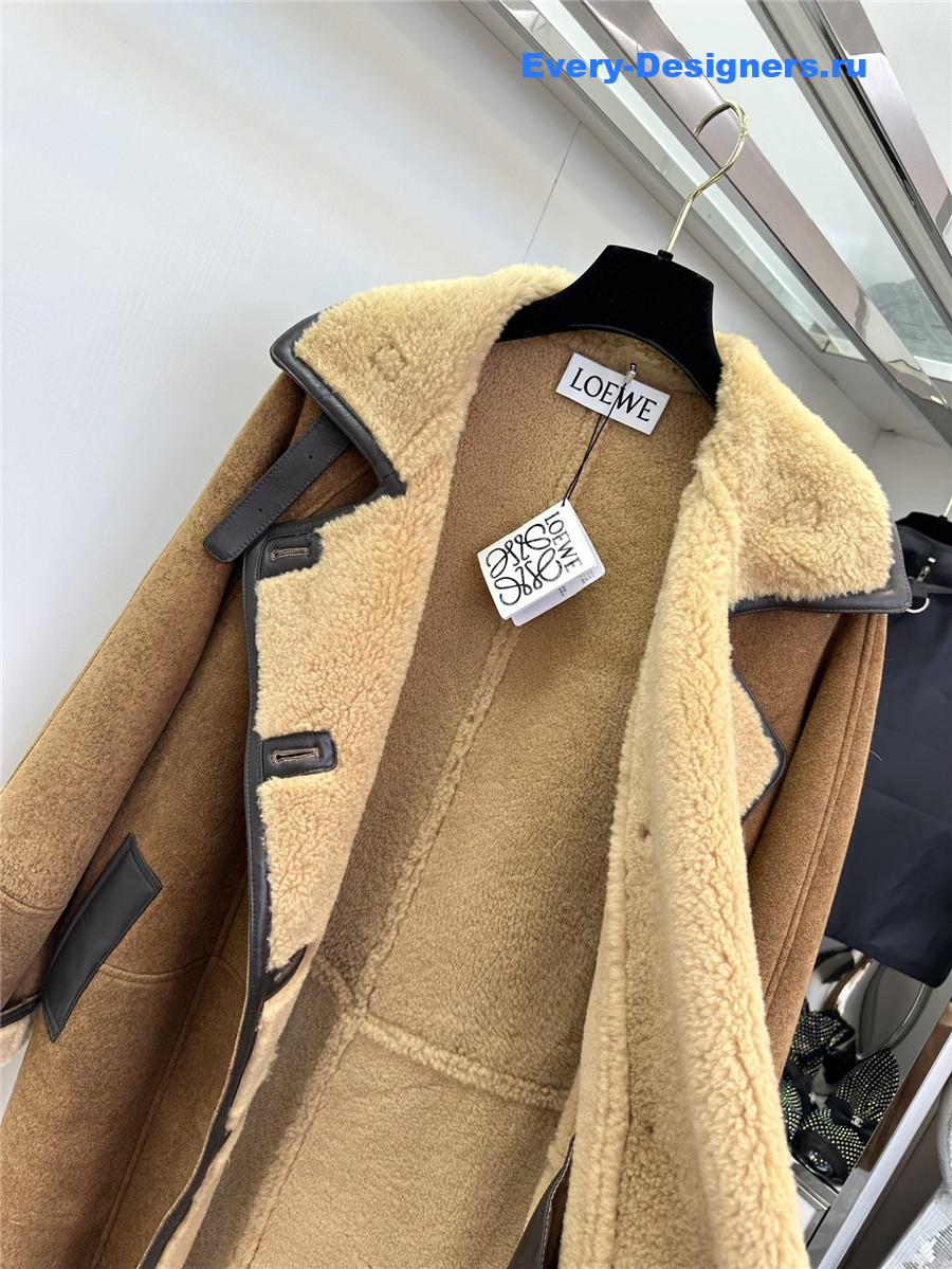 L0ew* wool and shearling coat