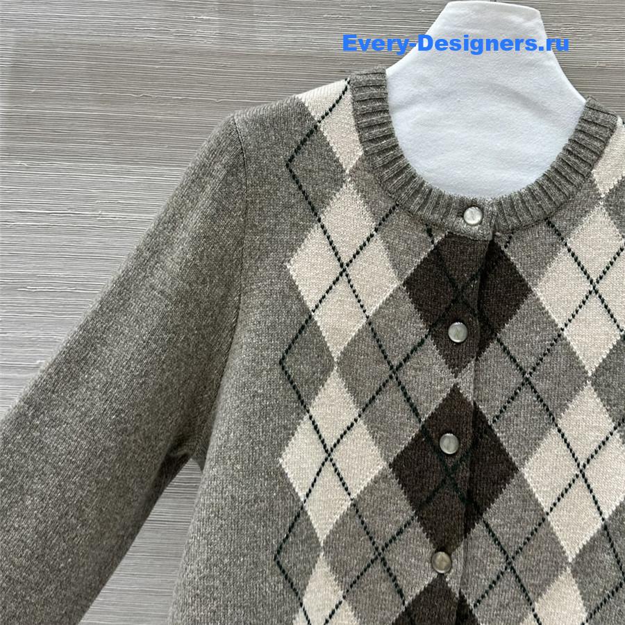 Ce1i*e fleece logo knitted cardigan