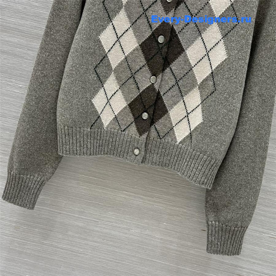 Ce1i*e fleece logo knitted cardigan