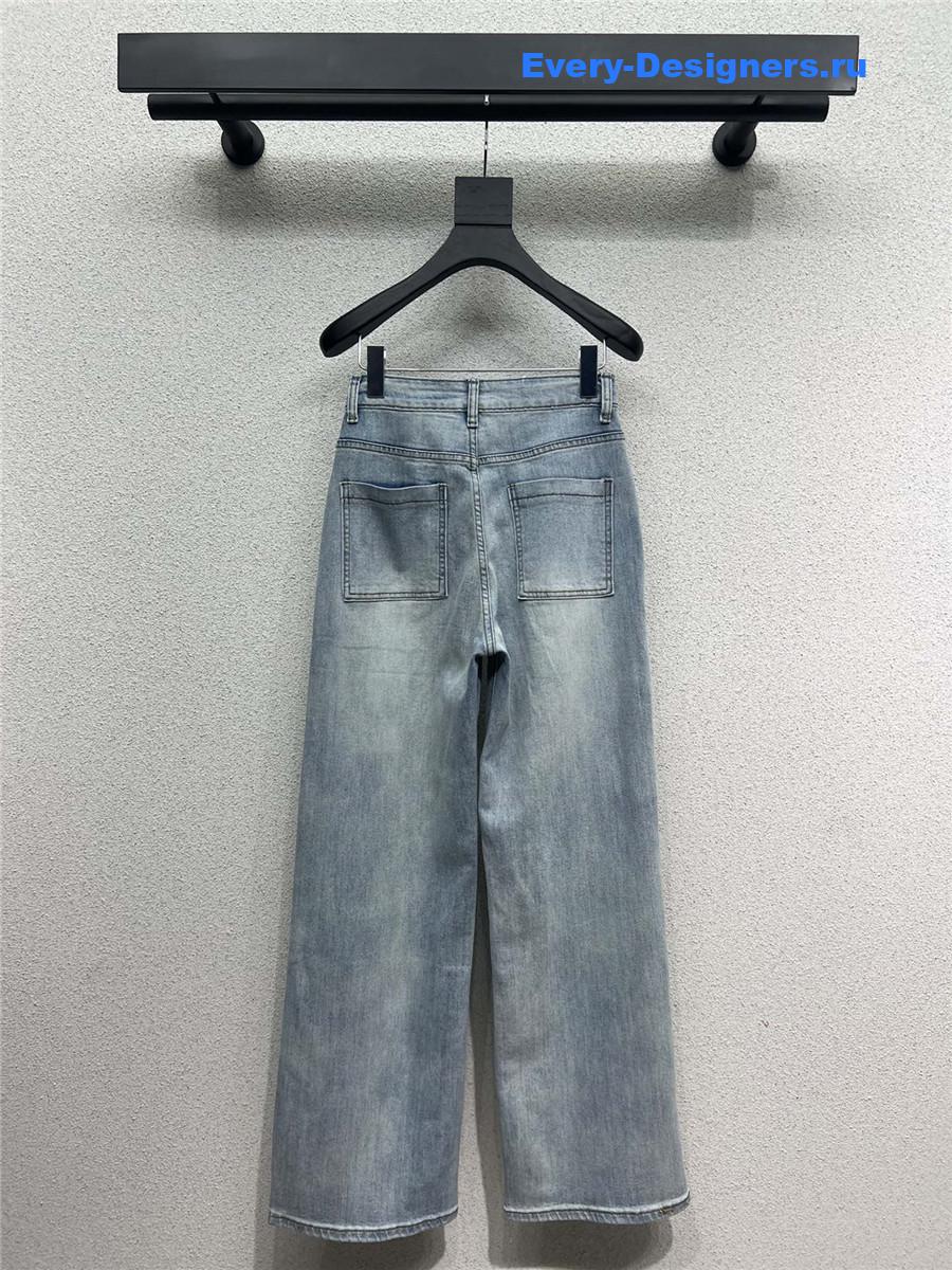 Y51 logo denim straight wide-leg trousers