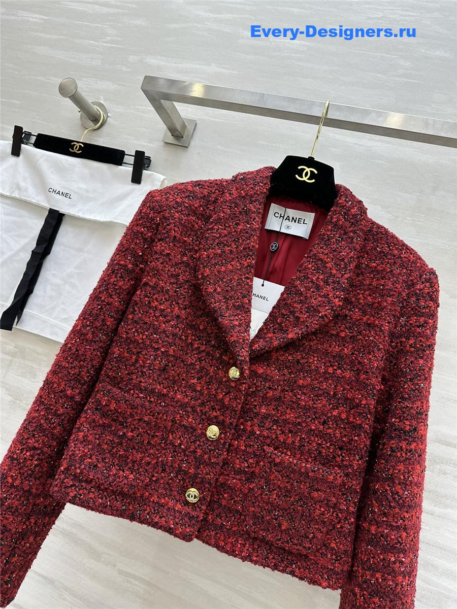 Ch**el red short lapel jacket