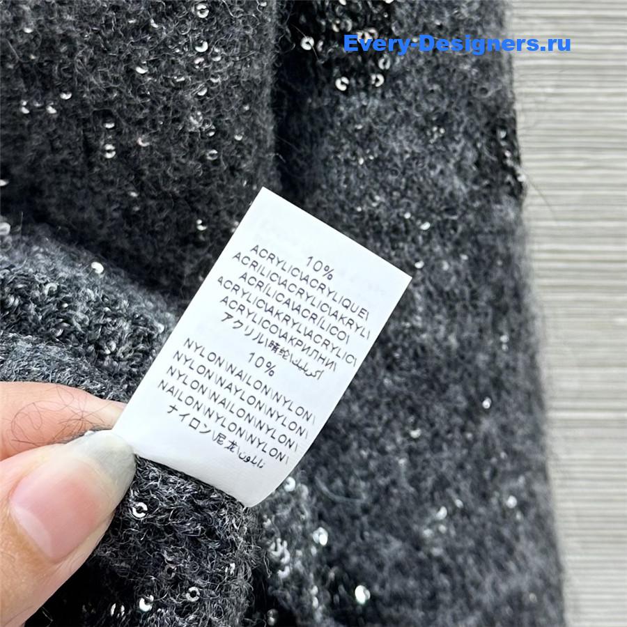 BC Jacquard Embellished Mohair Sweater in Grey