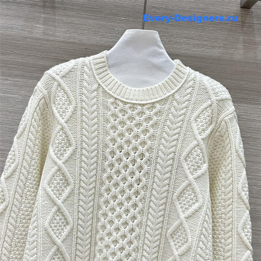 L0r0 P1ana cable cashmere sweater in white