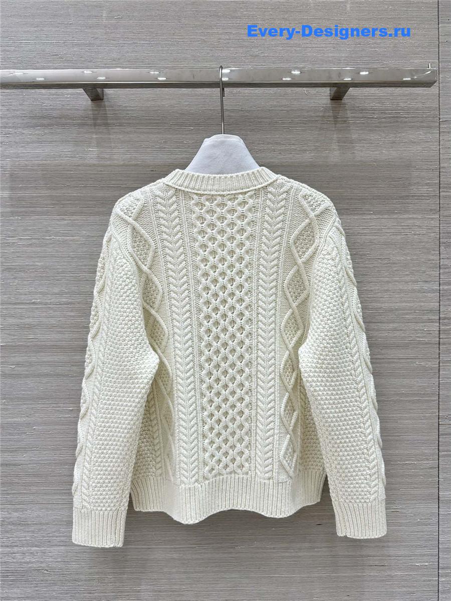 L0r0 P1ana cable cashmere sweater in white