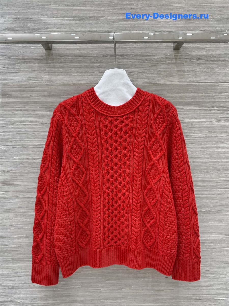 L0r0 P1ana cable cashmere sweater in red