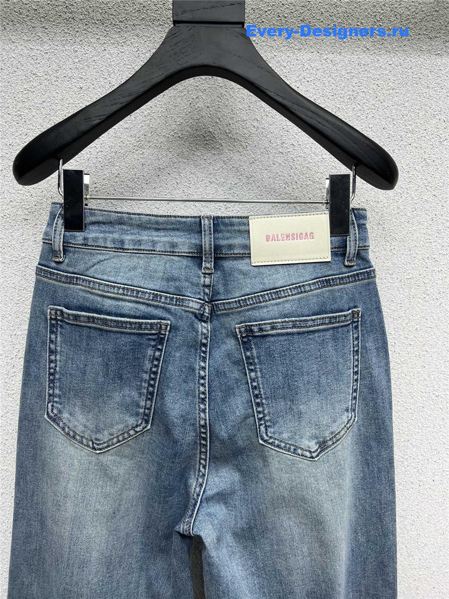 Ba1en*iaga denim straight-leg pants