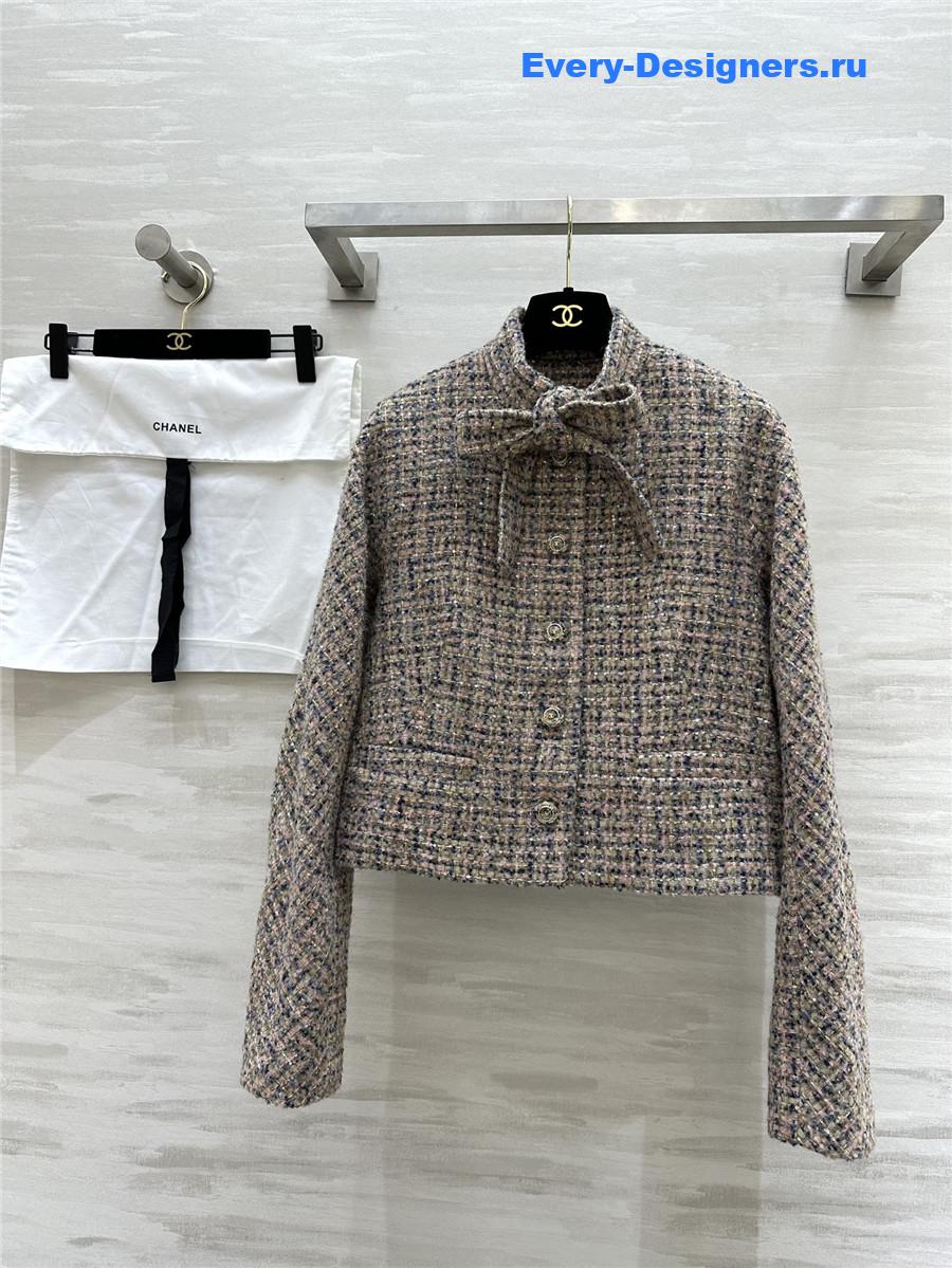 Ch**el wool braided soft tweed coat