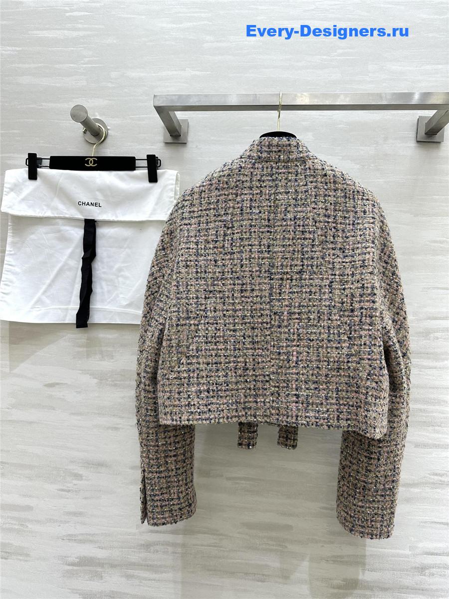 Ch**el wool braided soft tweed coat