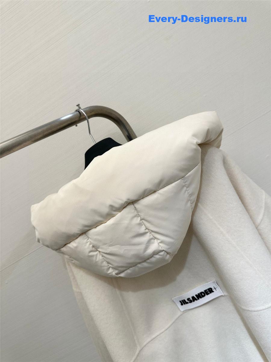Jil sander hooded wool coat