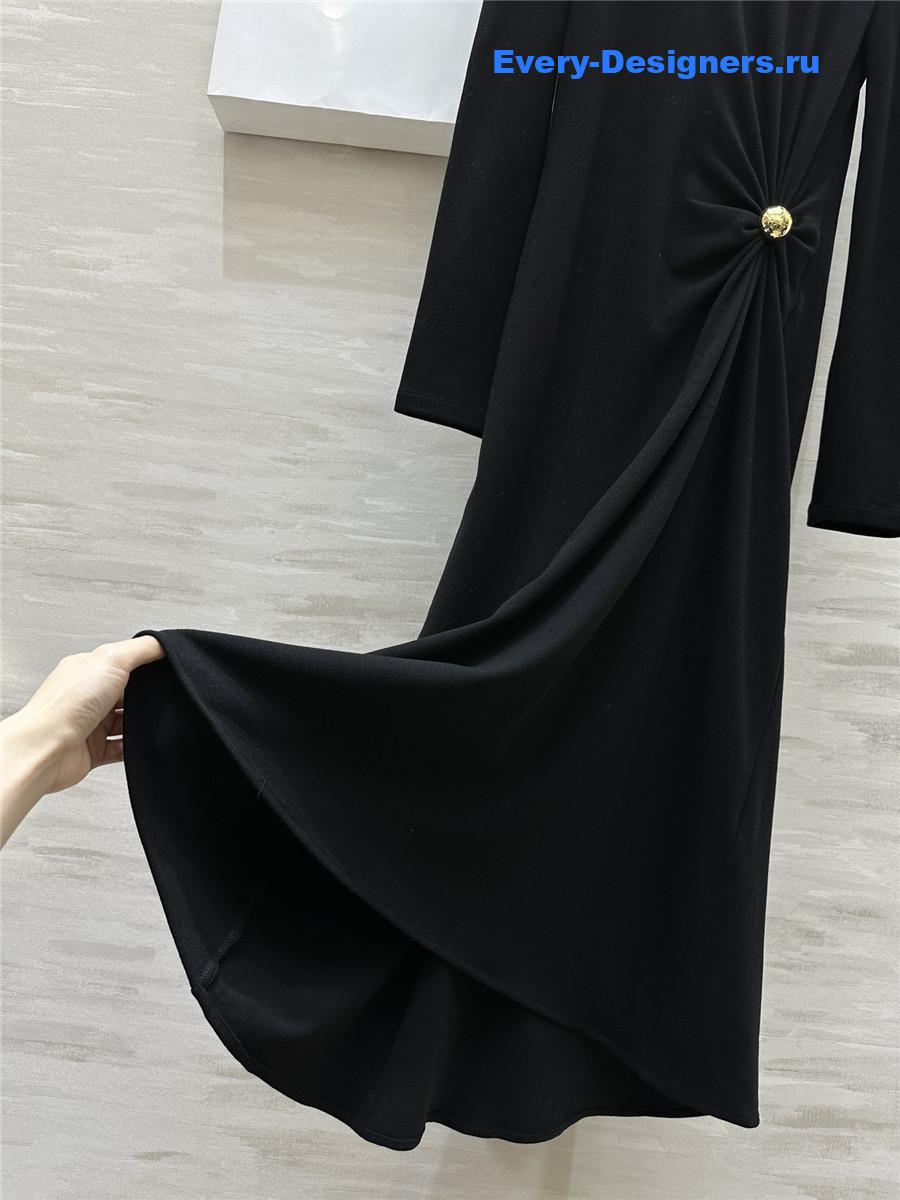 L0ew* high collar plush maxi dress