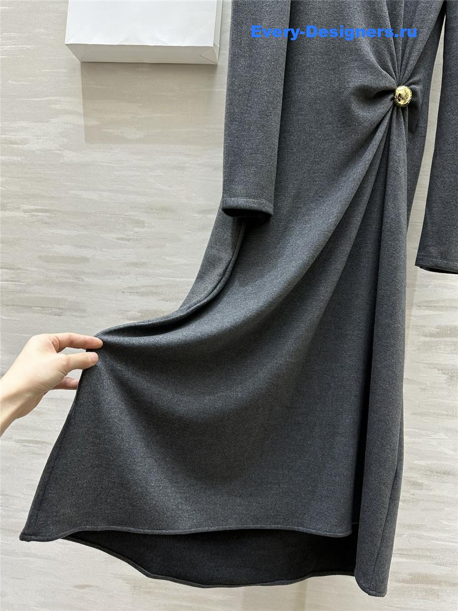 L0ew* high collar plush maxi dress