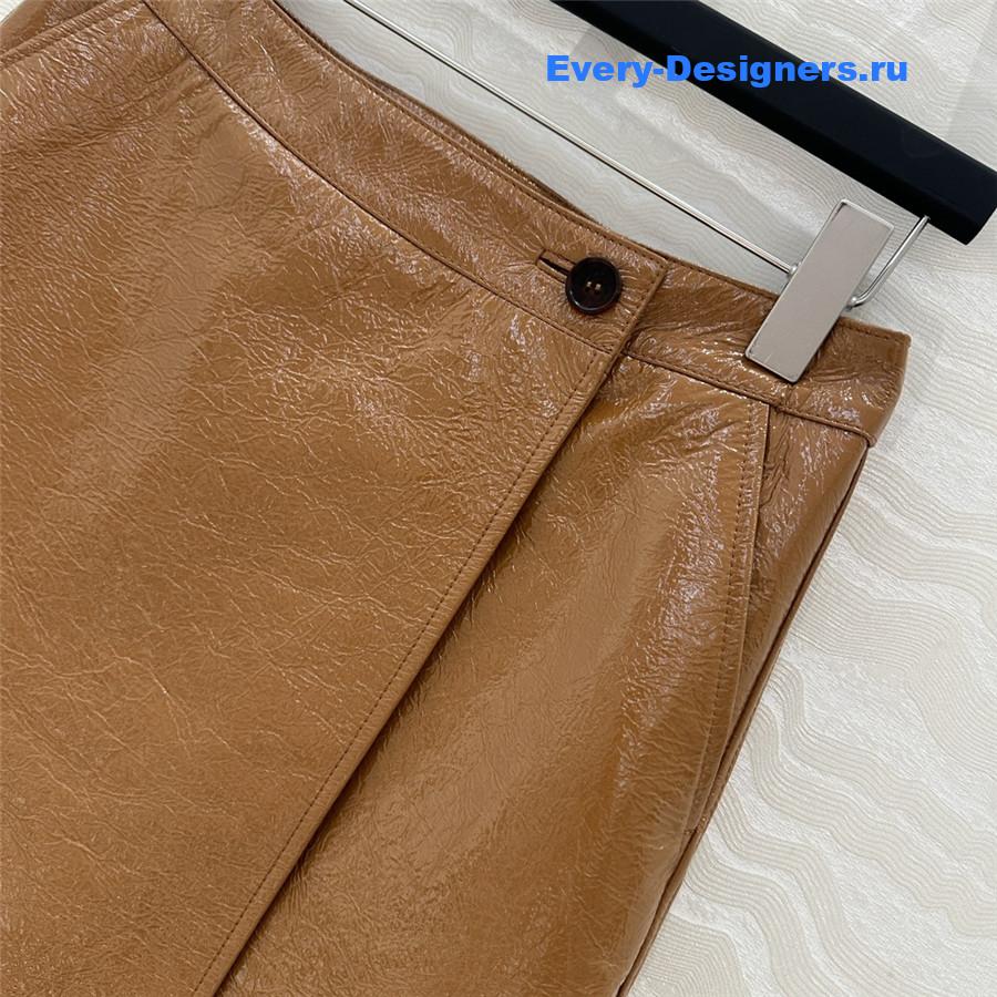 M1um1u patent leather midi skirt