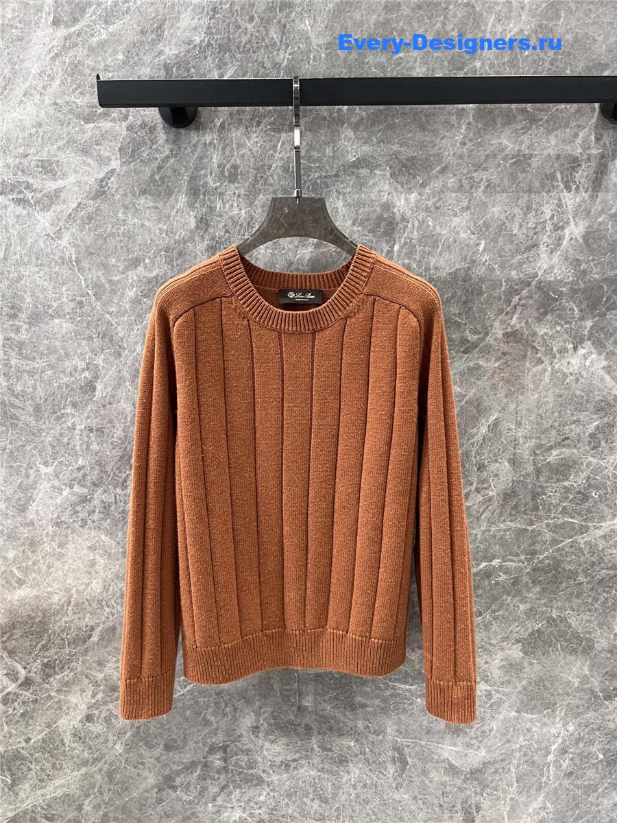 L0r0 P1ana cube stripe sweater coral orange