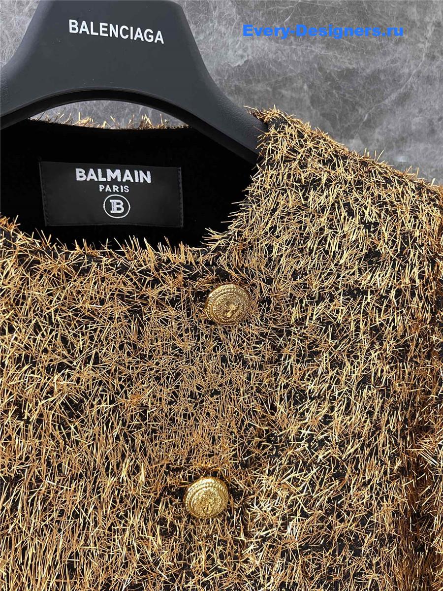 Balmain Gold Button Short Jacket