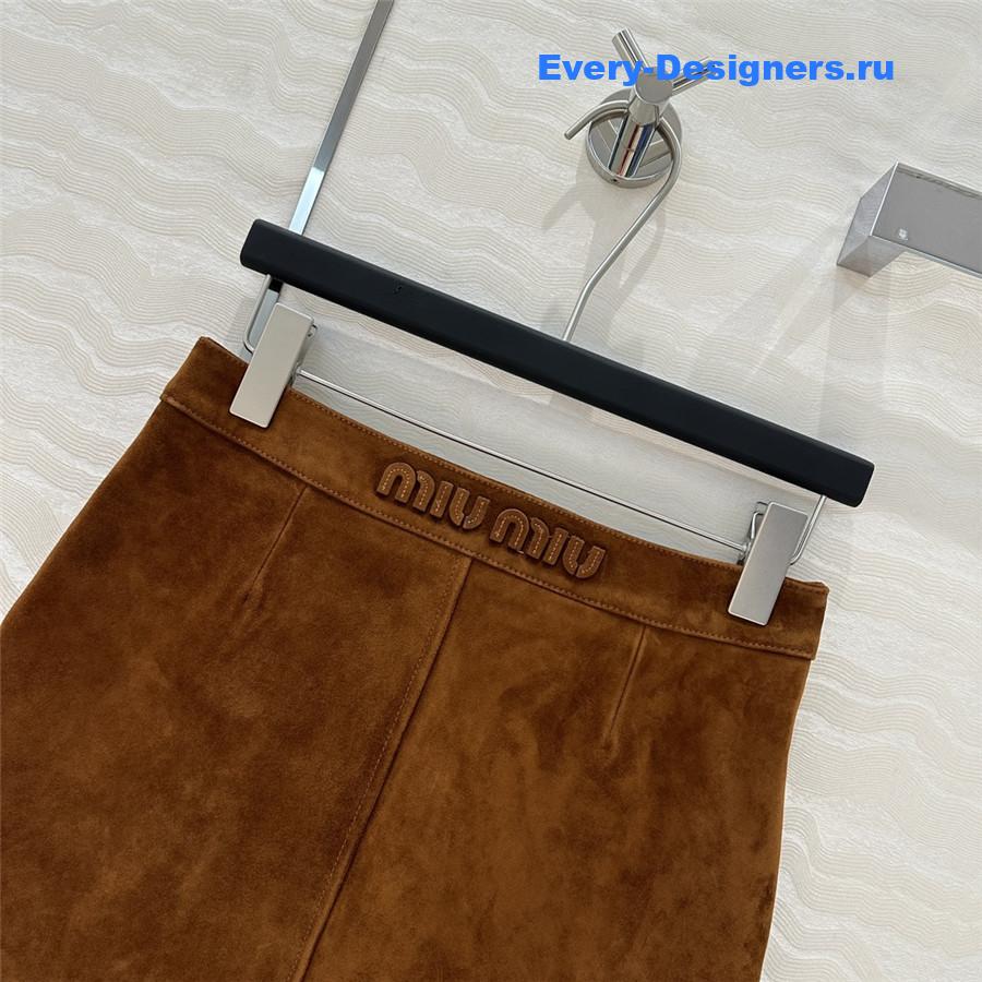 M1um1u suede midi skirt