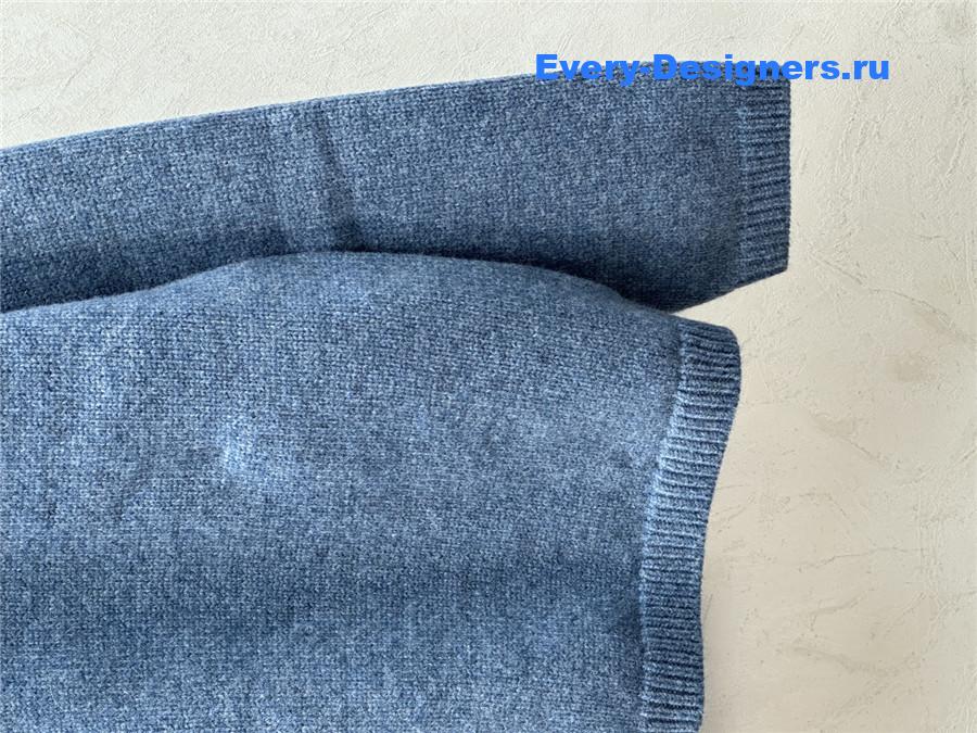 D10r oversize crewneck zip-up cardigan in blue
