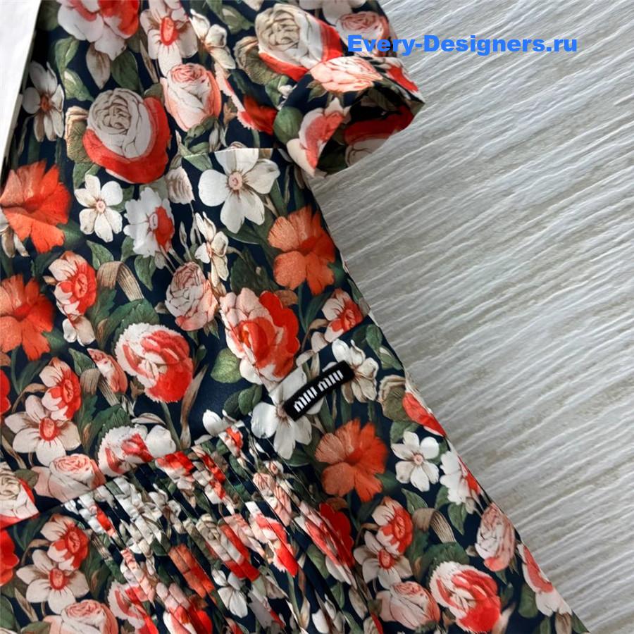 M1um1u lapel floral dress