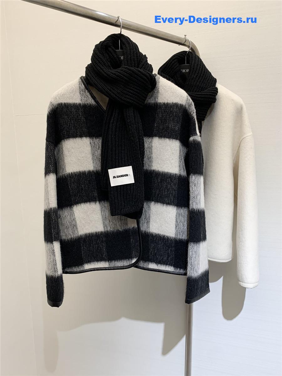Jil sander scarf wool coat