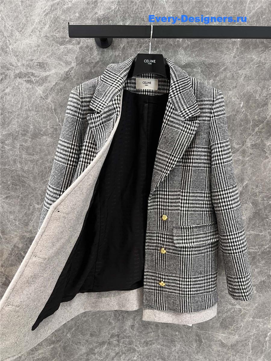 Ce1i*e houndstooth wool blazer