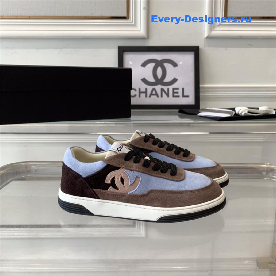 Ch**el multi-color suede low-top sneakers