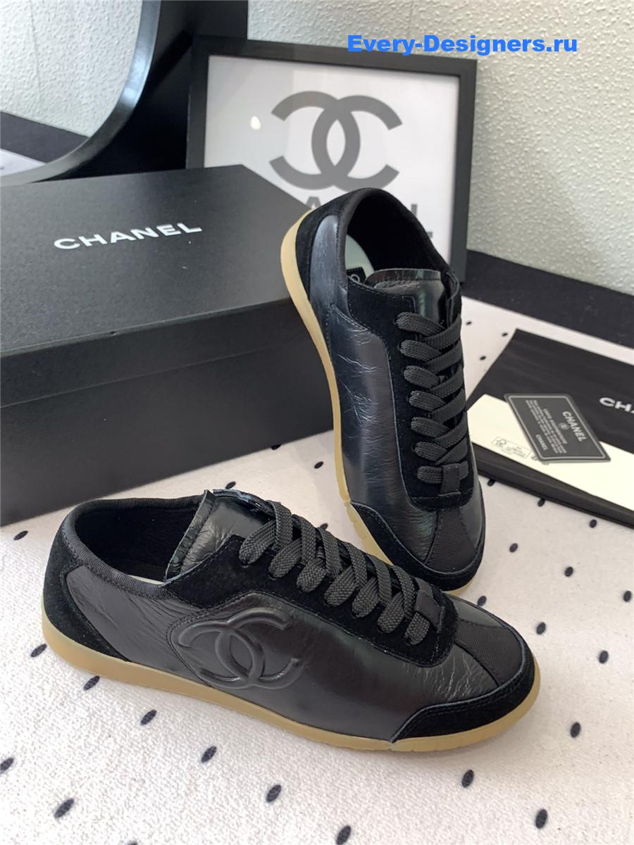 Ch**el black lace up trainers