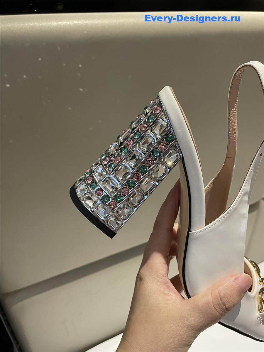 Gvc*1 horsebit leather slingback pumps