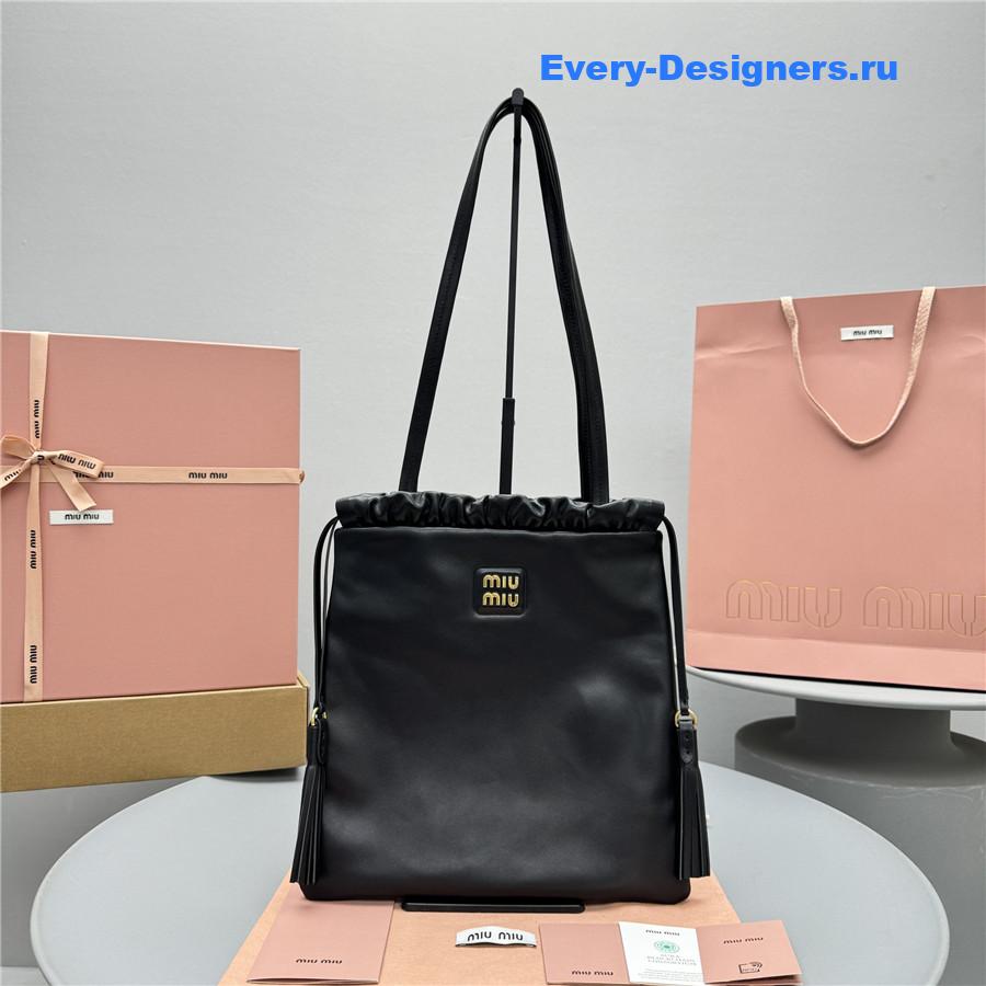 Miu Miu Black Joie Nappa Leather Bag