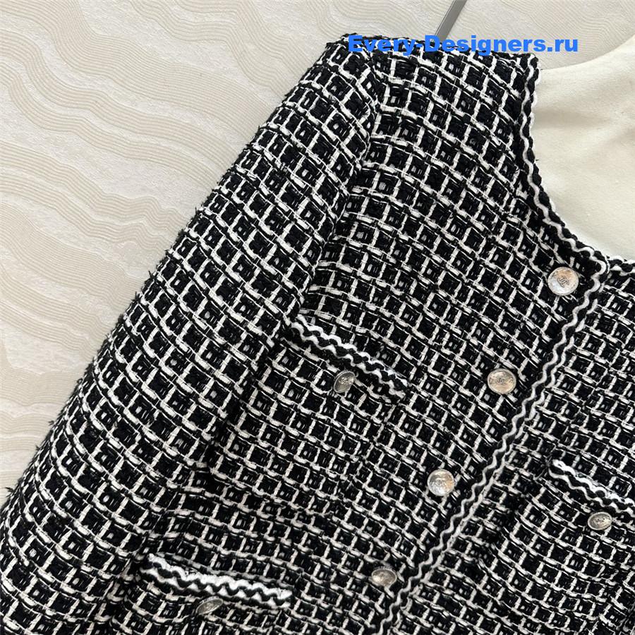 Ch**el coco check soft tweed jacket