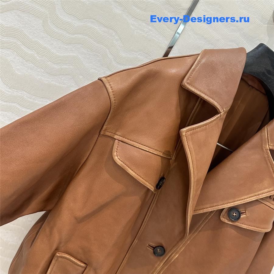 Miu Miu Brown Nappa Leather Jacket