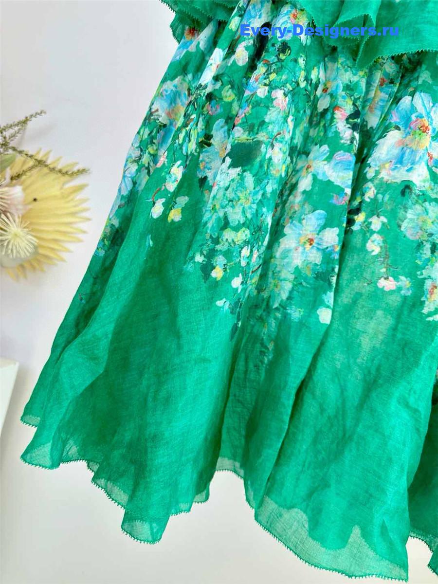 Zimm Everley Tiered Midi Skirt in Green