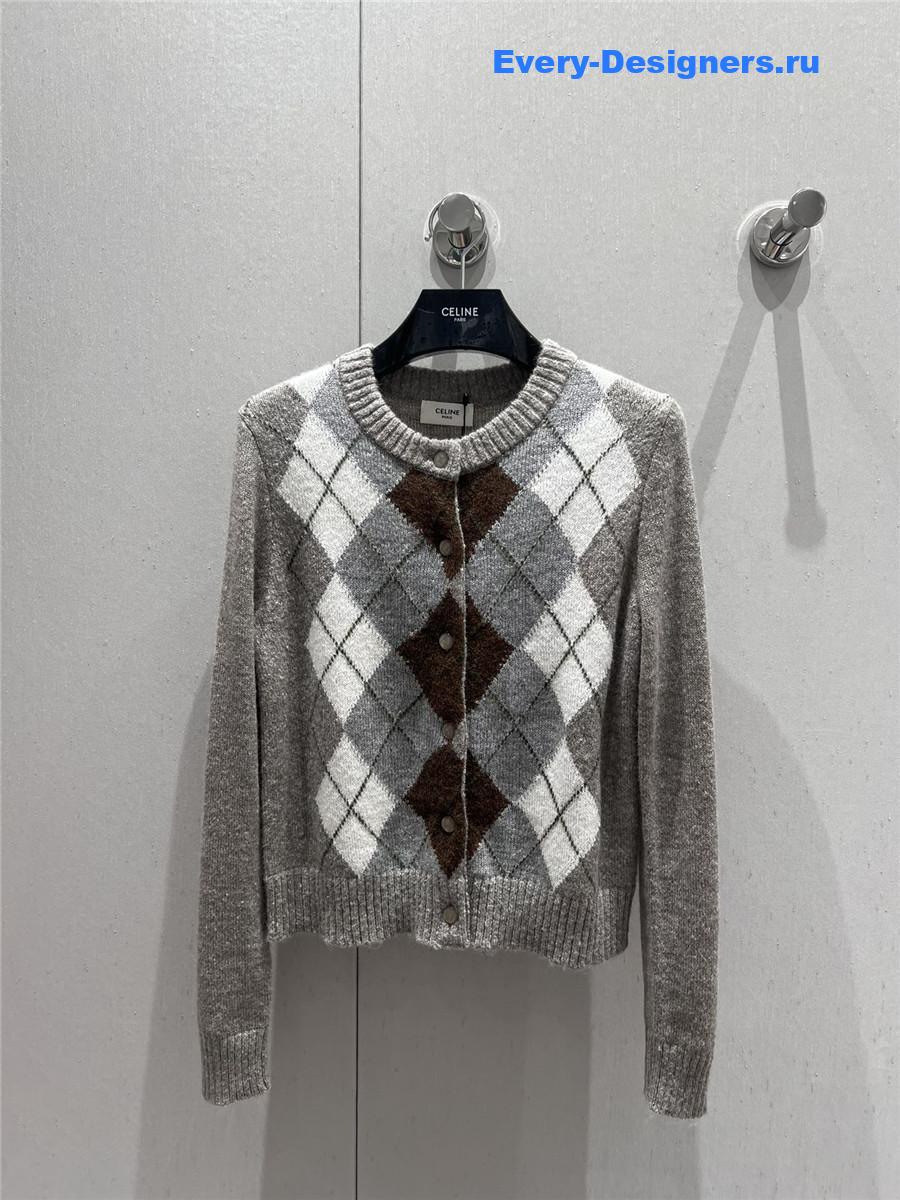 ce1i*e D1am0nd jacquard knit cardigan