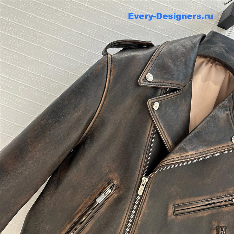 Miu Miu Nappa Leather Biker Jacket
