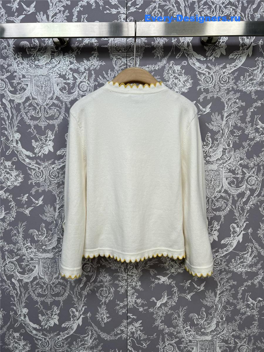 Ch**el lace patchwork knitted cardigan