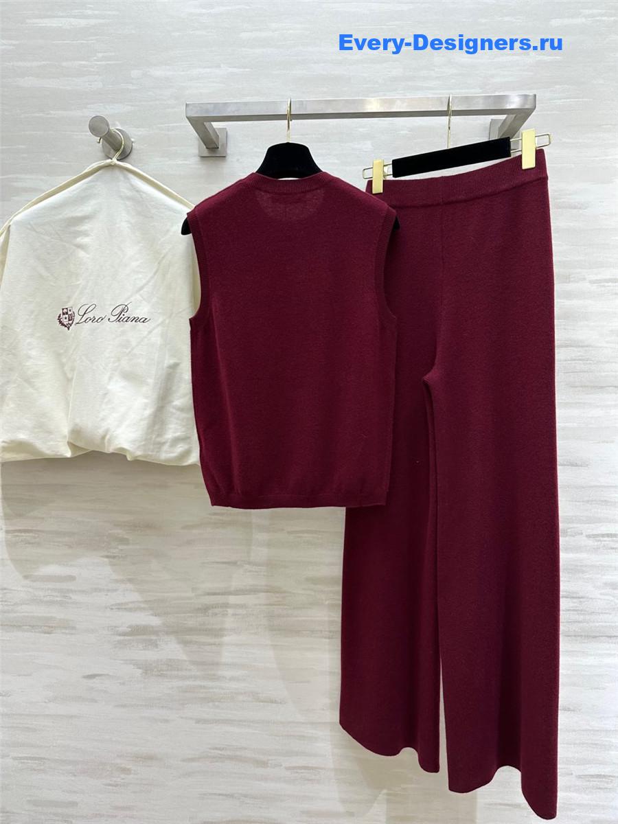 L0r0 P1ana wool wide-leg trousers burgundy