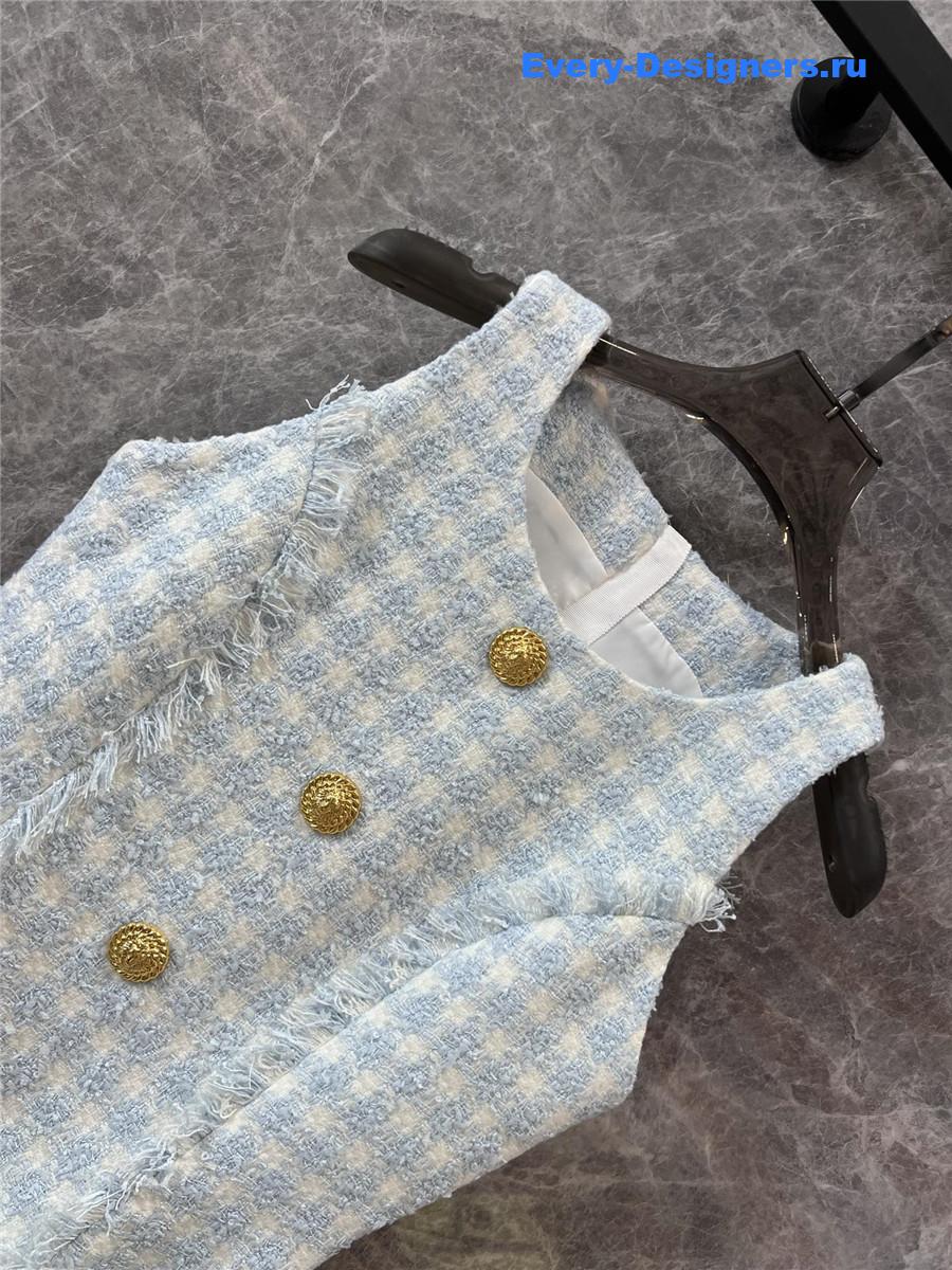 Balmain Sleeveless Tweed Dress