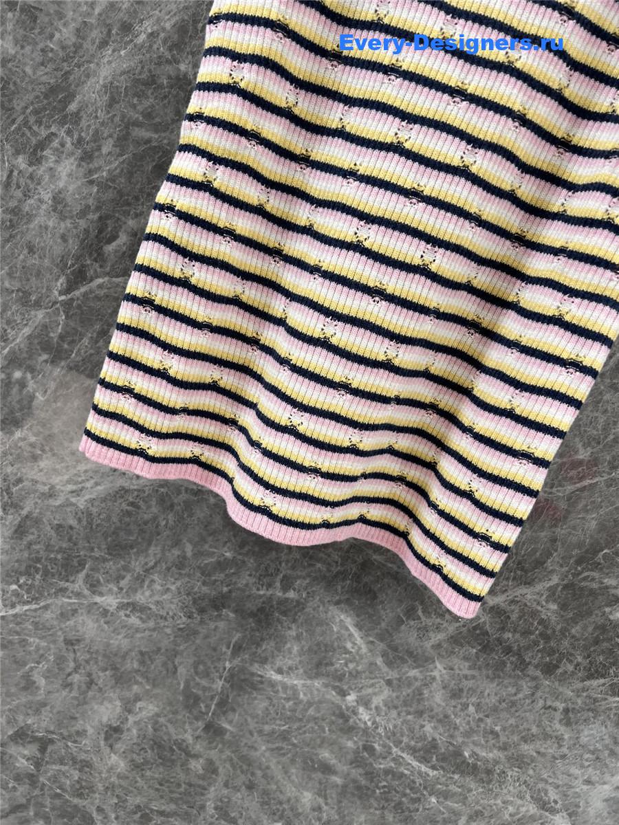 Ch**el logo striped knit vest