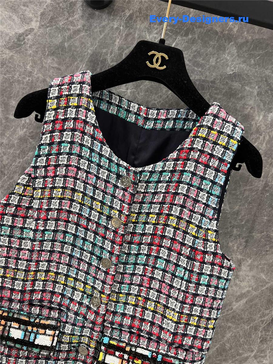 Ch**el woven beaded sleeveless dress