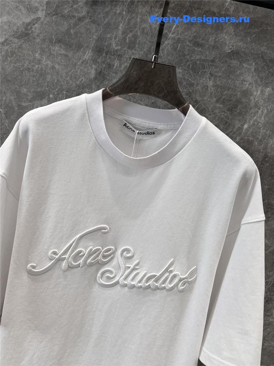 Acne Studios White Relaxed Fit Logo T-shirt