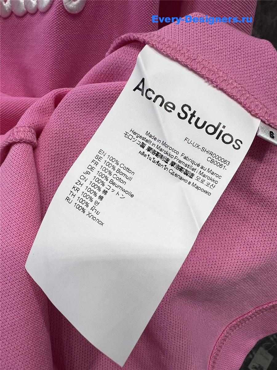 Acne Studios Pink Relaxed Fit Logo T-shirt