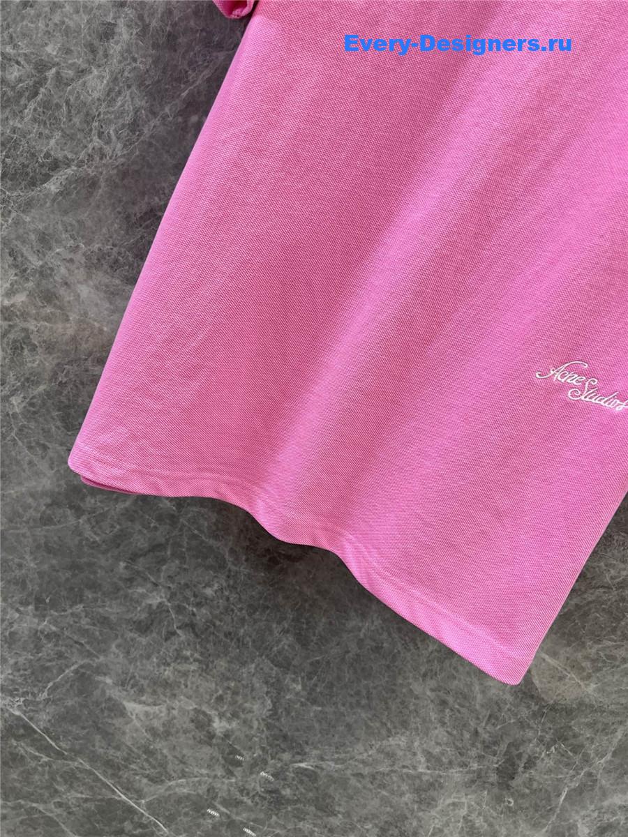 Acne Studios Pink Relaxed Fit Logo T-shirt