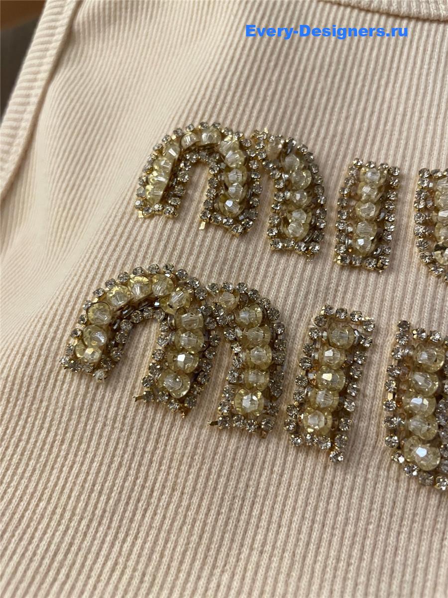 Miu Miu Embroidered Logo Tank Top