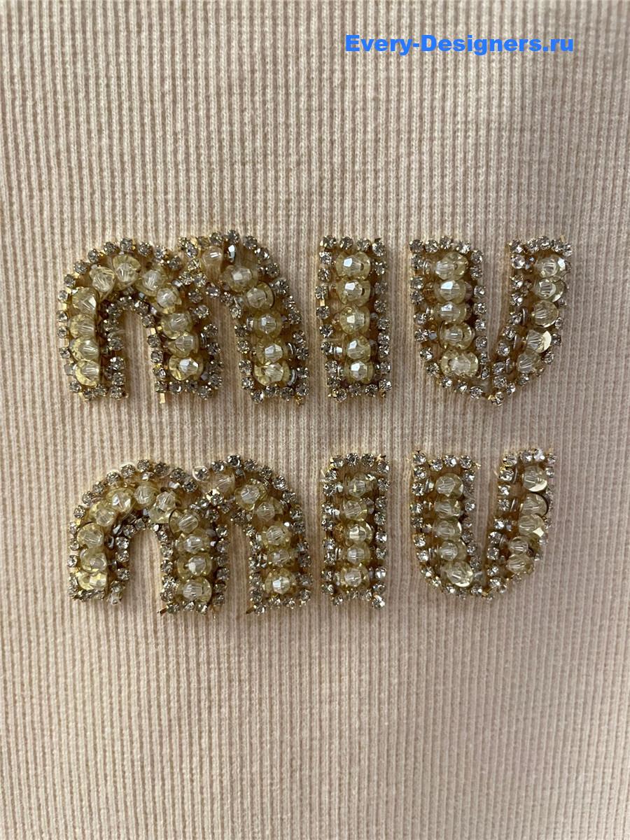 Miu Miu Embroidered Logo Tank Top