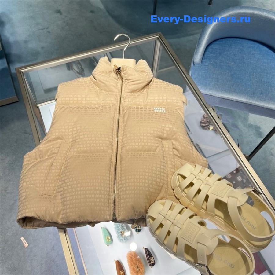 Miu Miu Logo Beige Down Vest