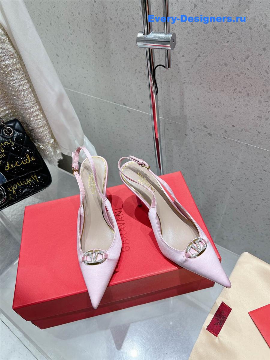 Va1e*ntin0 garavani vlogo satin slingback pumps